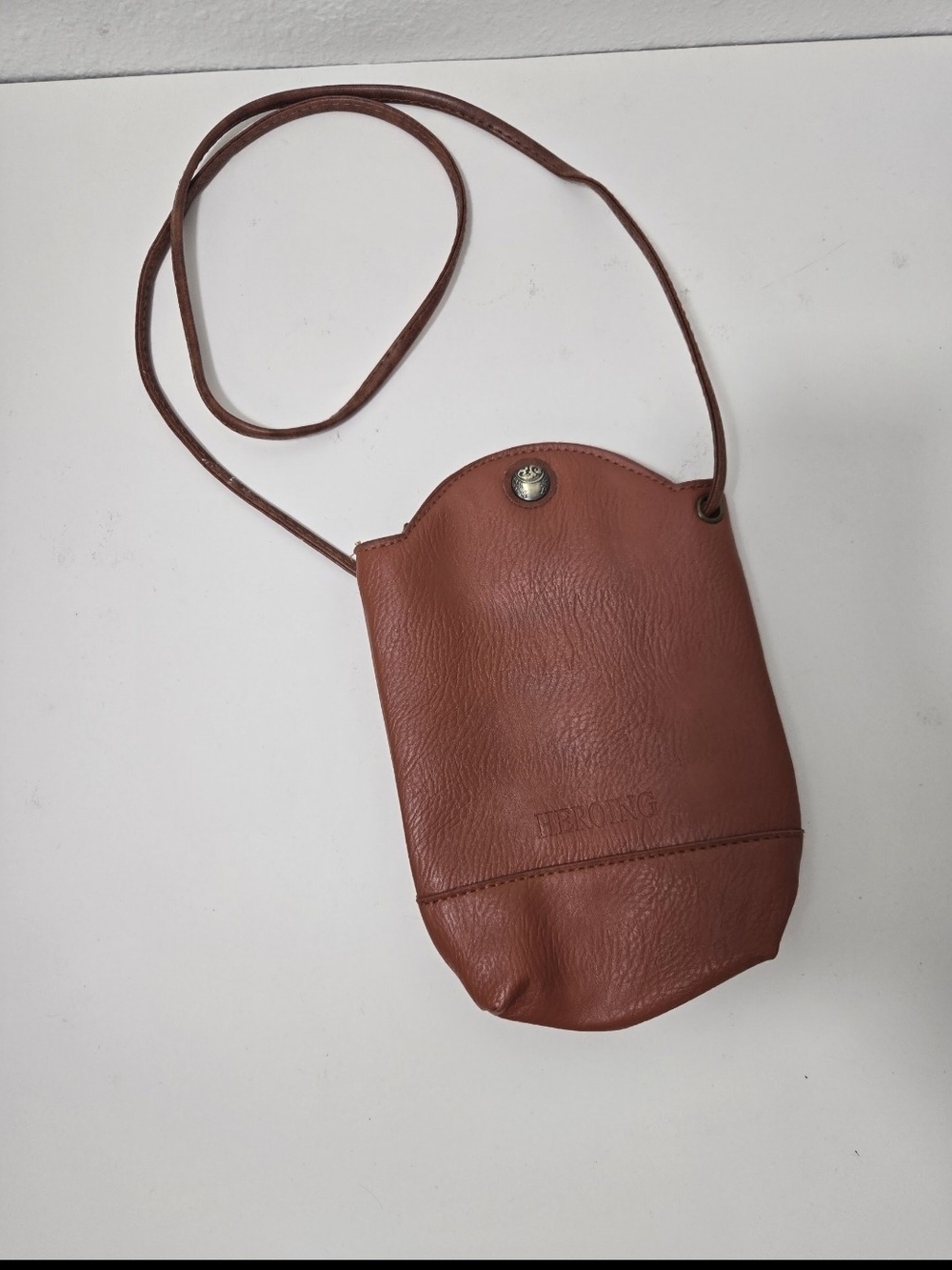 Vintahe Y2K Heroing Brown Leather Crossbody Pouch